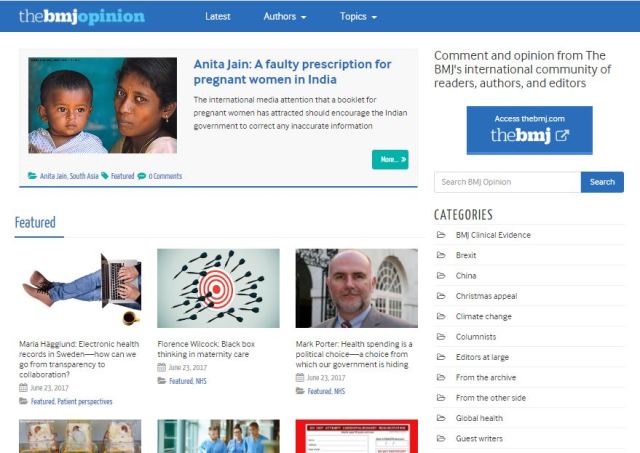 BMJ front page